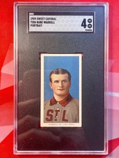SGC 4 1909 T206 RUBE WADDELL Portrait Sweet Caporal Tobacco Card Centered HoF