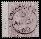 1857 6D Pale Lilac Sg 70 London Cds Rare So Fine Superb Used