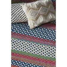 Capel Rugs Drifter Cross Sewn Wool Blend Blue Multi Country Braided Rug 
