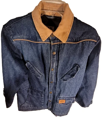 Chaqueta Ely Outerwear Pana Cuello Chour Denim Talla XL Ganadero Camionero Tostado Foto 1 de 4