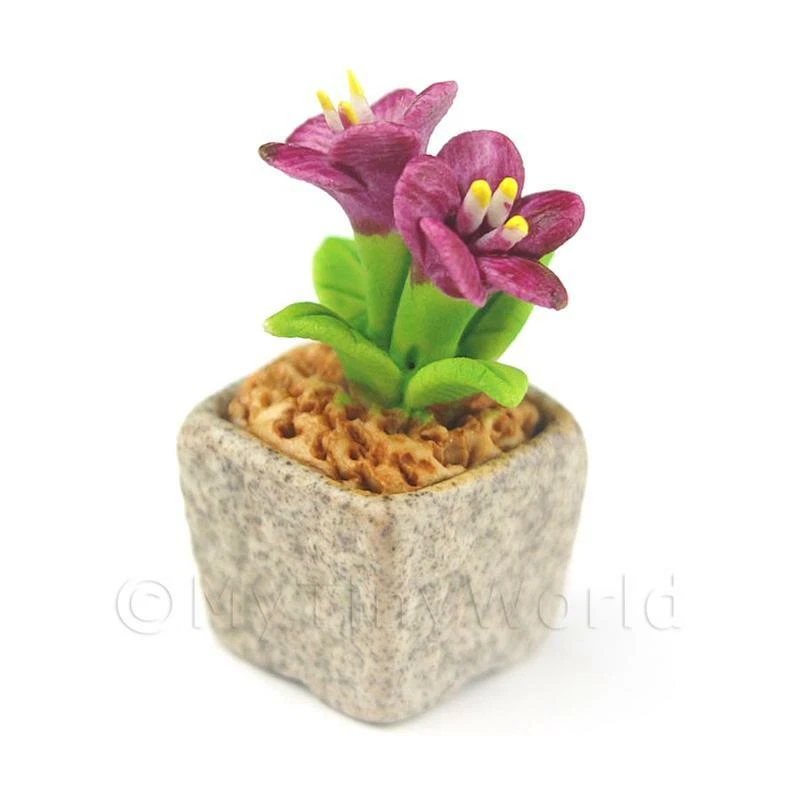 Miniatura Fatto a Mano Viola Colorato Ceramica Floreale - Immagine 1 di 1