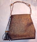 Vintage Cache Women's Handbag / Copper Sparkle Black & Beads / Evening Bag