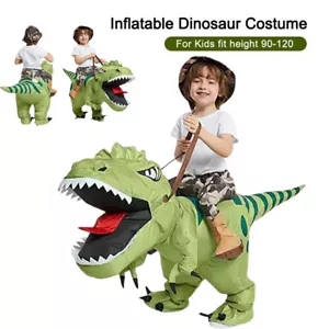 Inflatable Dinosaur Costume Riding T Rex Air Blow up Fancy Dress Party for Kids - Picture 1 of 9