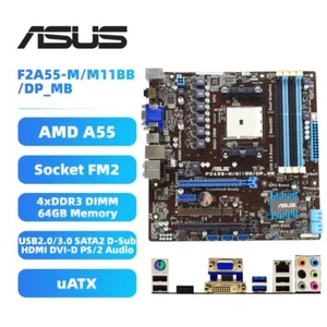 AMD A55 Motherboard ASUS F2A55-M/M11BB/DP_MB FM2 DDR3 for AMD A10/8/6/4/Athlon - Picture 1 of 10