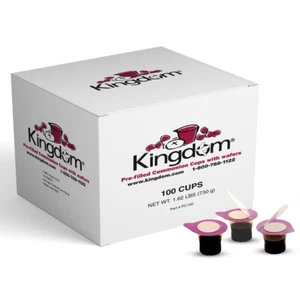 Kingdom Prefilled Communion Cups with Wafers (Red Juice) - Box of 100 - Picture 1 of 3