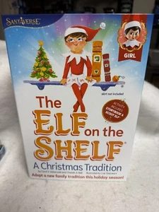 The Elf on the Shelf A Christmas Tradition with Book Light Skin Girl / Blue Eyes - Picture 1 of 3