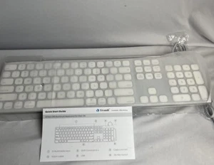 Yivandi White Plug And Play All Aluminum Wired Keyboard For Apple Mac OS - Picture 1 of 2