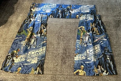 Set of 2 Vintage 1979 Star Wars Empire Strikes Back Curtains Plus Valance. - Image 1 of 4