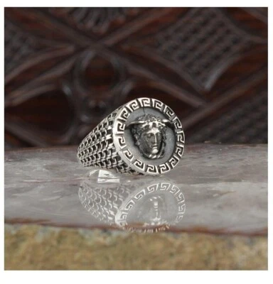 Herrenring 925 Silber siegelring  medusa ring Griechische Mythologie - Bild 1 von 4