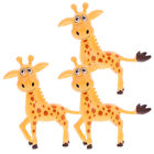  3 pièces ornement résine aquarium girafe forêt animal modèle miniature