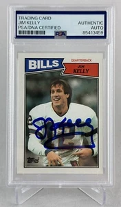 Billetes de tarjeta de novato Topps #362 1987 autografiados por Jim Kelly PSA/ADN 3459 - Imagen 1 de 2