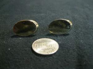 Gemelos vintage chapados en oro ovalados corte diagonal en blanco para grabar CC8 - Imagen 1 de 4