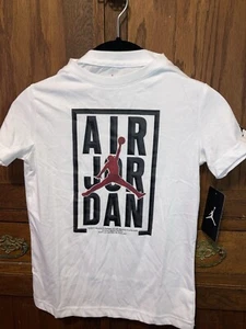 NWT Kids Youth Size Small 8-10yrs Air Jordan T-Shirt Spellout Logo White - Picture 1 of 7