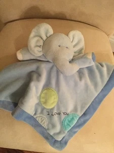 Carters Just One Year Blue Elephant I Love You Sicherheitsdecke Rassel Lovey - Bild 1 von 5