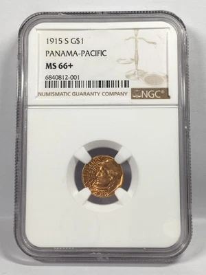 1915-S $1 PANAMA-PACIFIC GOLD COMMEMORATIVE DOLLAR NGC MS66+ 7XXEA25 - Image 1 of 4