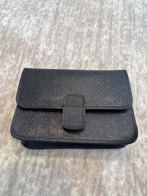 Mundi Pebbled Leather Purse Handbag Pouch Black Neutral - Image 1 of 4