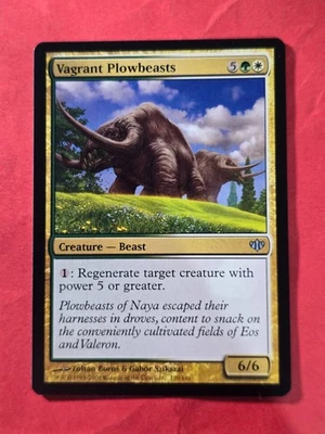 2009 Magic The Gathering Conflux #129 Vagrant Plowbeasts, UC, NF, cd2 - Image 1 of 3