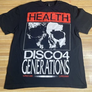 HEALTH Disco 4 Generations Industrial Noise 2 Sided T Shirt Size Large Black - Picture 1 of 5