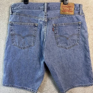Levi's 505 Jeans Herren 34 x 10 blau Denim Shorts normale Passform klassisch Dad Jorts - Bild 1 von 7