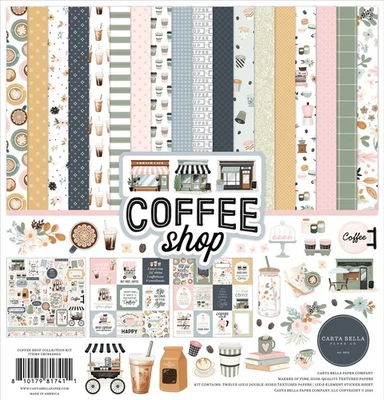 Carta Bella COFFEE SHOP 12x12 Collection Kit Scrapbook Mixed Media Journal - Image 1 of 4