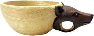 Folpus Wooden Cup Animal Water Cup Tea Cup Camping Mug Animal Shaped Hand Car... - Picture 1 of 15