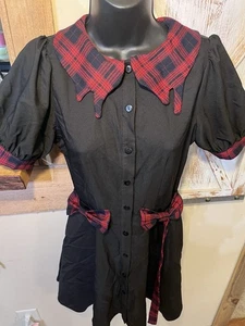 Dark In Love Collared Cocktail Vamp Dress Black/Red Gothic Sz XS - Picture 1 of 9