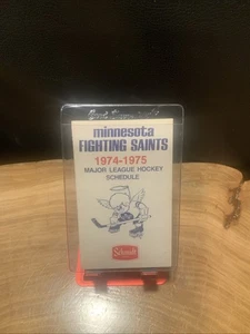 Calendario de hockey Schmidt Beer Minnesota Fighting Saints 1974-75 WHA #5500 - Imagen 1 de 4