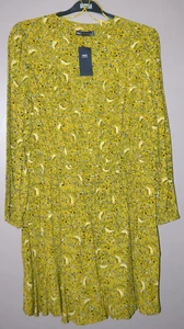 LADIES M&S FLORAL MINI DRESS / LONGLINE TOP STRETCH WAIST SIZE 20 - BNWT - Picture 1 of 7