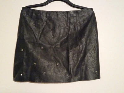 River Island Faux Leather Black Mini Skirt Sz 16 TV CD Drag  - Image 1 of 4