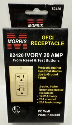 Lote de 6 nuevos receptáculos Morris 82420 GFCI - Off White Foto 1 de 4