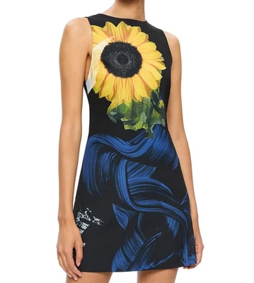 Новый с Ярлыками Alice + Olivia Clyde Shift мини-платье Azalea цветочный подсолнух черный синий 4 - Изображение 1 из 4