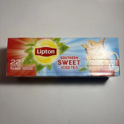 Té helado dulce Lipton Southern: tamaño familiar 22 bolsas con edulcorante de 0 calorías Foto 1 de 2