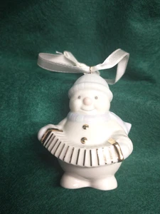 Lenox 2004 Elfenbein Porzellan Ständer - Abouts Akkordeonspieler Schneemann Ornament - Bild 1 von 6