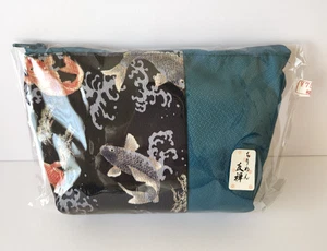 Bolsa de pescado KOI Chirimen Yuzen cosmética japonesa patrón tradicional bolsa - Imagen 1 de 16