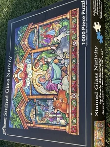 Stained Glass Nativity 1000 Piece Puzzle by Randy Wollenmann – Vermont Christmas - Picture 1 of 3