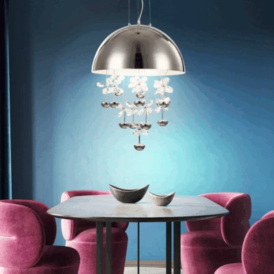 LED Sospensione Coprire Appesa Lusso Fiori Luce Cristalli Salotto Ess Big Luce - Immagine 1 di 4