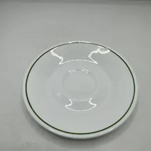 Corelle by Corning Untertassen Teller weiß mit grünem Rand - Bild 1 von 2