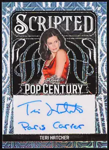 Teri Hatcher 2024 Leaf Pop Century Metal Scripted Autographs Mojo Platinum Blue - Picture 1 of 2