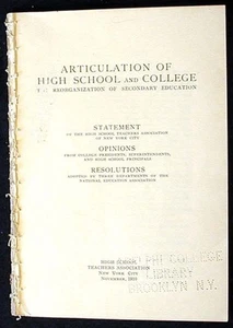 Articulation of High School and College:Reorganization of Secondary Education VG - Picture 1 of 1