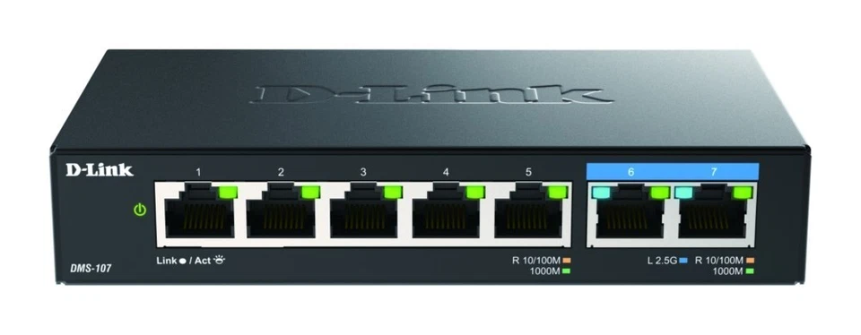D-Link DMS-107/E Multi-Gigabit Unmanaged Switch (0790069470240)