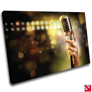 Music Microphone Concert CANVAS Wall Art Picture Print - Picture 1 of 3