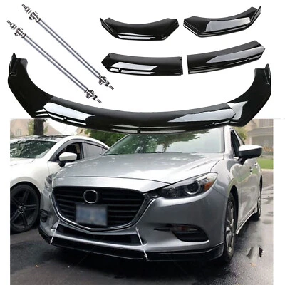 Front Bumper Lip Splitter Spoiler For Mazda 2 CX-5 CX-4 CX-3 Body Kit Strut Rods — 第 1/4 张图片