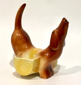 MCM 1950's A.L. Hirsch Little Rover DACHSUND Ceramic Dresser Caddy Figurine - Picture 1 of 9