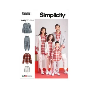 Simplicity Sewing Pattern R116700 Lounge Wear Unisex Child Adult Size XS-XL - Picture 1 of 10
