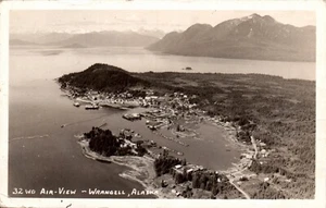 POSTCARD RPPC AIR VIEW WRANGELL ALASKA - Picture 1 of 2