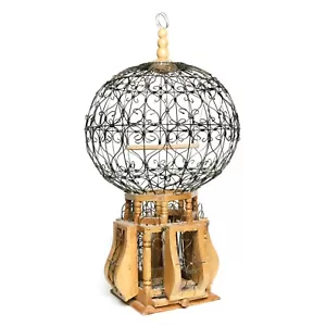 Antique Victorian Style "Balloon" Bird Cage Wood and Iron 12”x24” - Picture 1 of 2