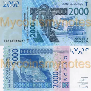 WEST AFRICAN STATES, TOGO, 2000 F, 2022, Code T, PNew, not in catalog, UNC - Picture 1 of 3