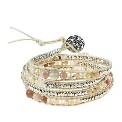 Земляные камни агат стекла камень змея шнур кожаный надежном браслет - Изображение 1 из 4