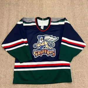 Vintage Grand Rapids Griffins Jersey Mens Medium Blue 1990s Bauer #76 - Picture 1 of 8