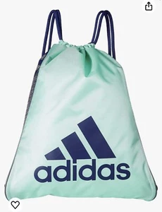 NEW! adidas Burst Sackpack Clear Mint Green/Mystery Ink Blue/Onix Jersey Bag - Picture 1 of 9